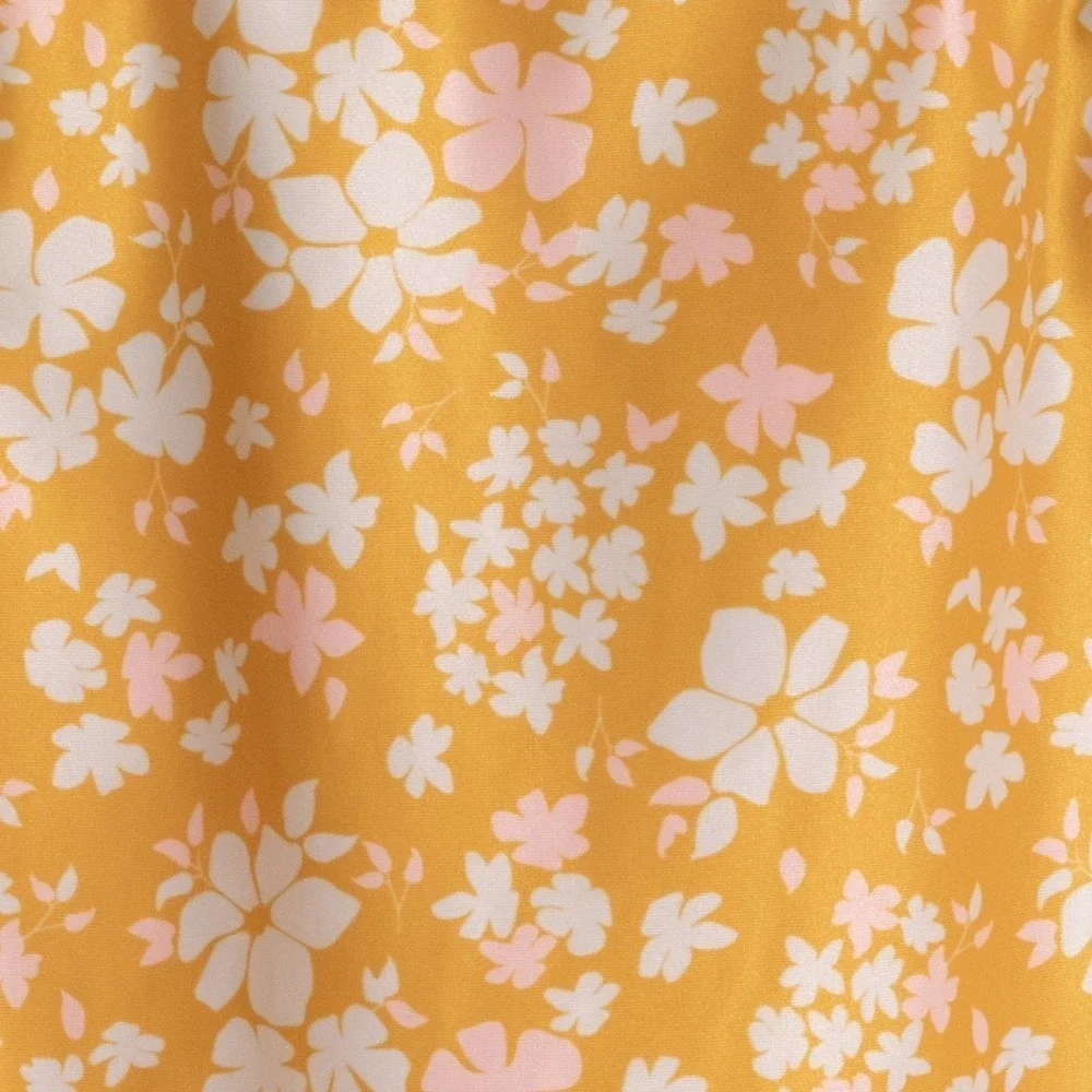 Thereabouts Swimsuit Girls 14 Yellow Floral One Piece Bow Back Summer Beach